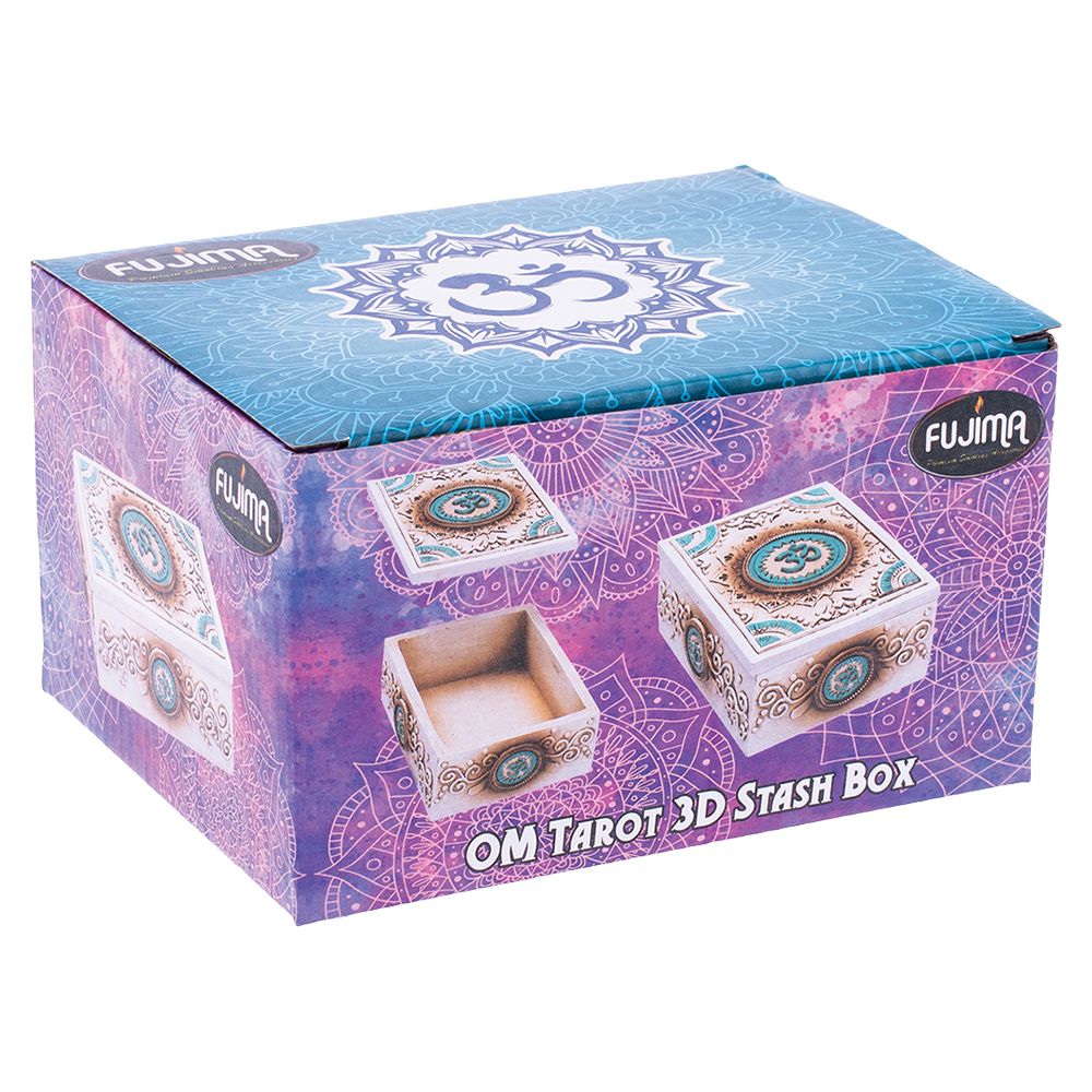 Fujima Om Symbol Tarot Polyresin Stash Box - 5.5"x4"