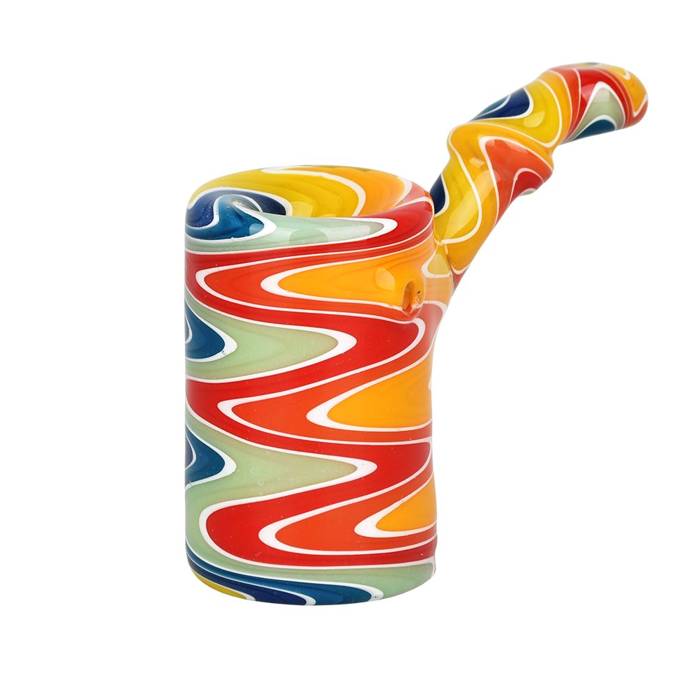 Rainbow Wig Wag Sherlock Glass Hand Pipe - 3.25"
