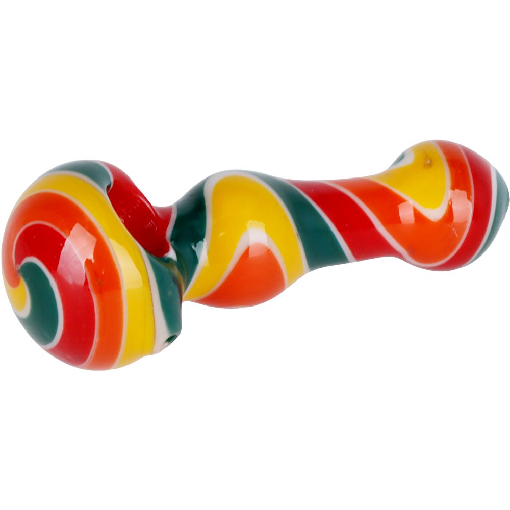 The High Culture Mental Transference Wig Wag Wave Glass Spoon Pipe - 4.75"