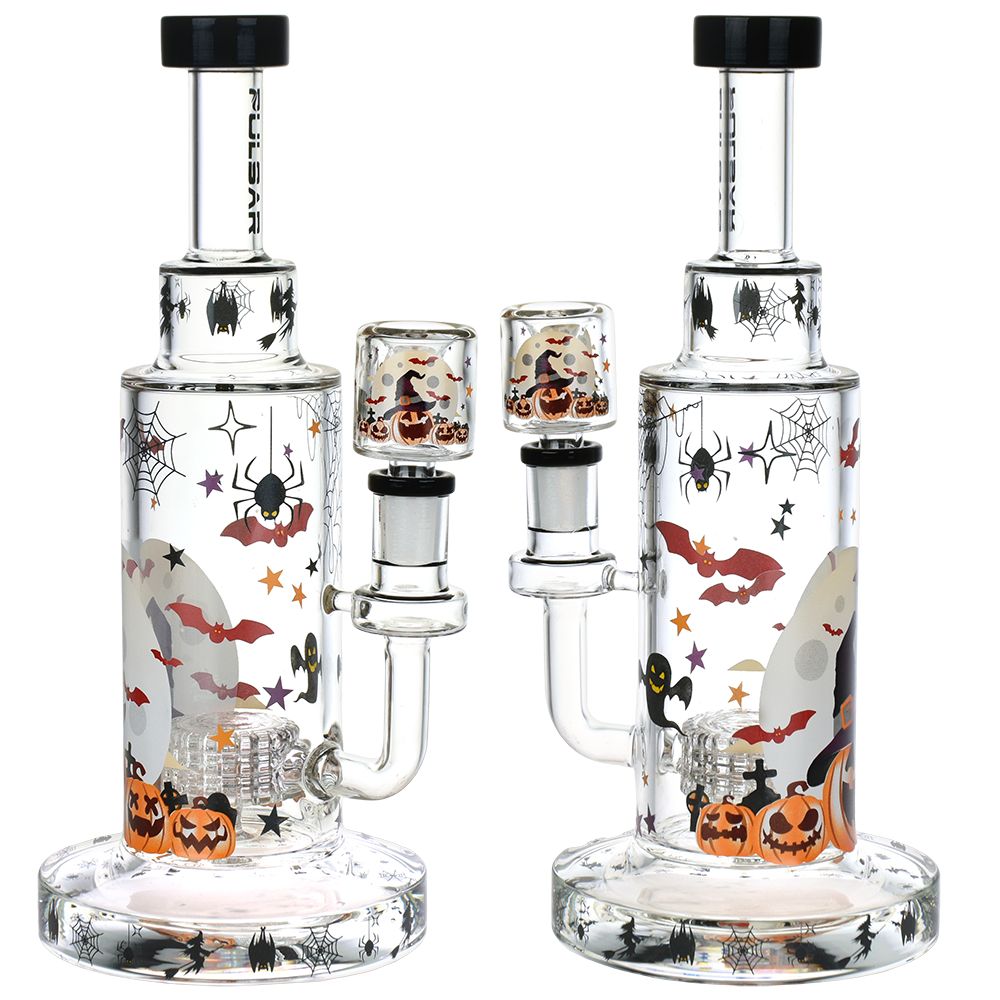 Pulsar Laughing Jack-O-Lantern Glass Water Pipe - 9.75" / 14mm F