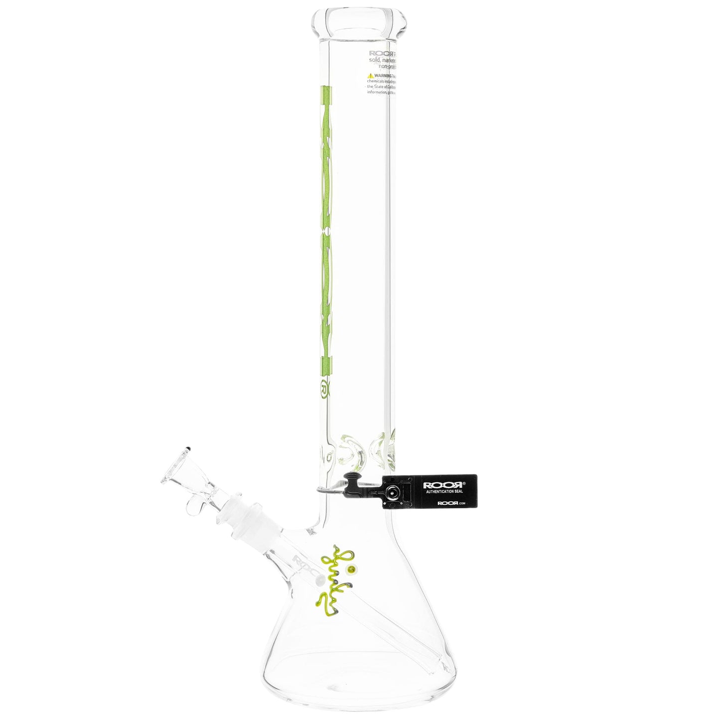 RooR Beaker 18" Waterpipe - Neon Green Logo