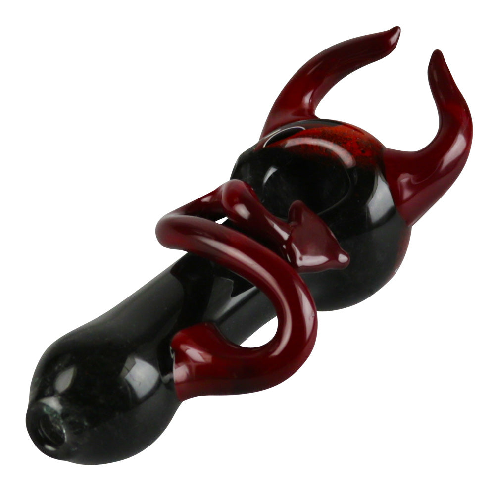 The High Culture Devil Horns & Tail Fritted Hand Pipe - 5.75"