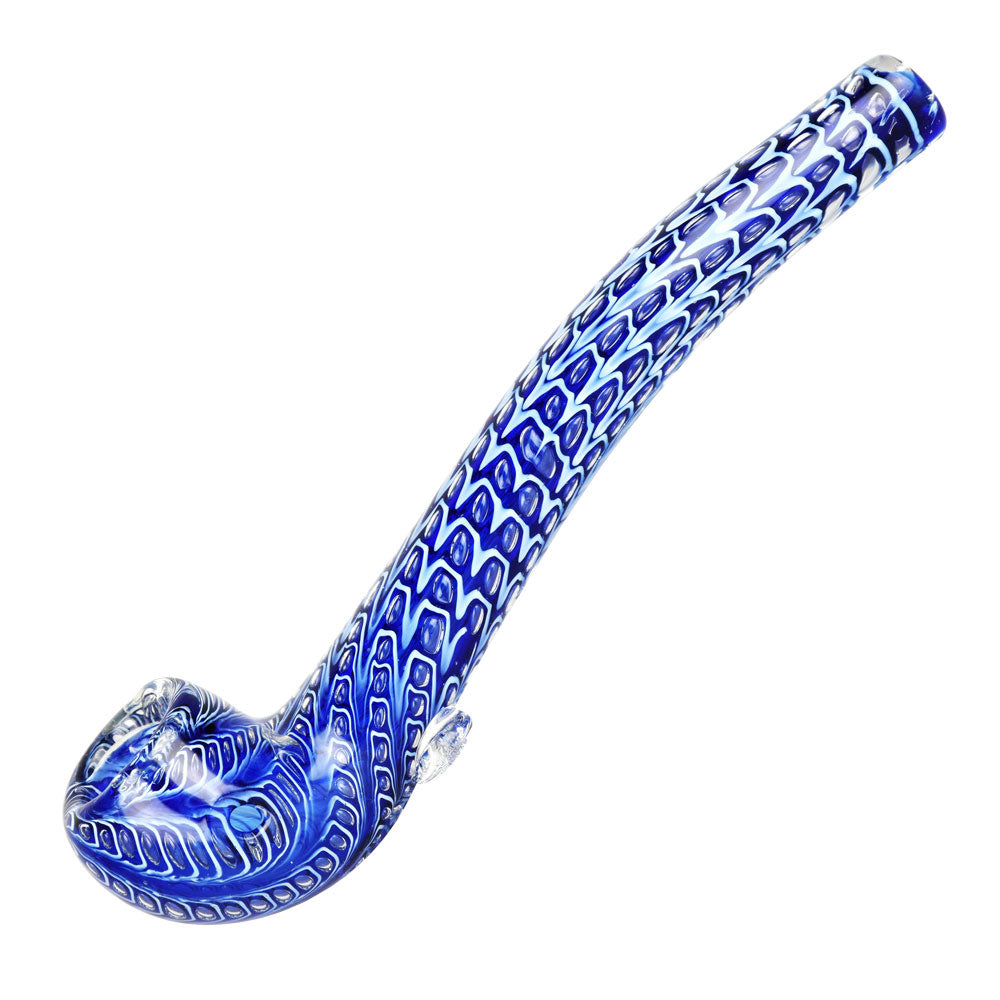 The High Culture Blue Scales Double Glass Long Pipe - 7.5" /