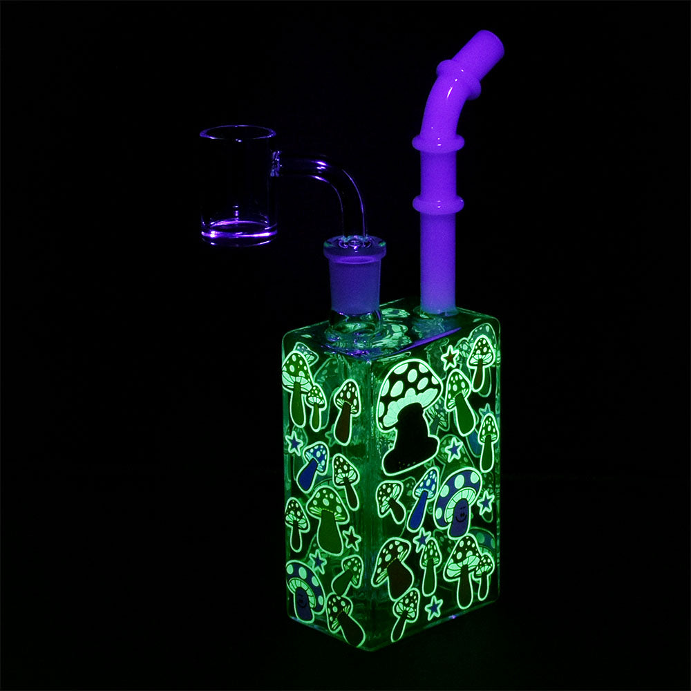 Thre High Culture Glow Mushroom Juice Box Dab Rig - 7.5"/14mm F