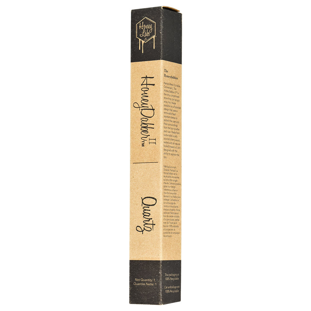 Honey Dabber II Cherry Wood Dab Straw | Quartz Tip Packaging