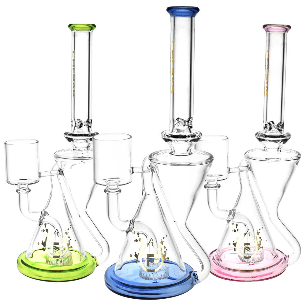 Pulsar Glass Water Pipe With Three Turbine Percs