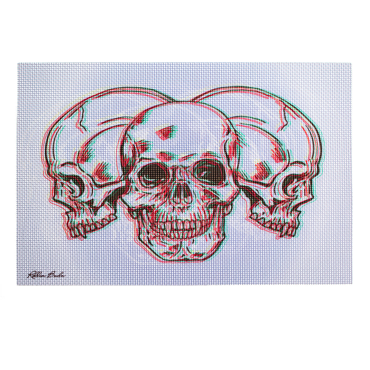 Rollin Budz Trippy Skeleton 8x11 Dab Mat - (1 Count)-Dab Tools