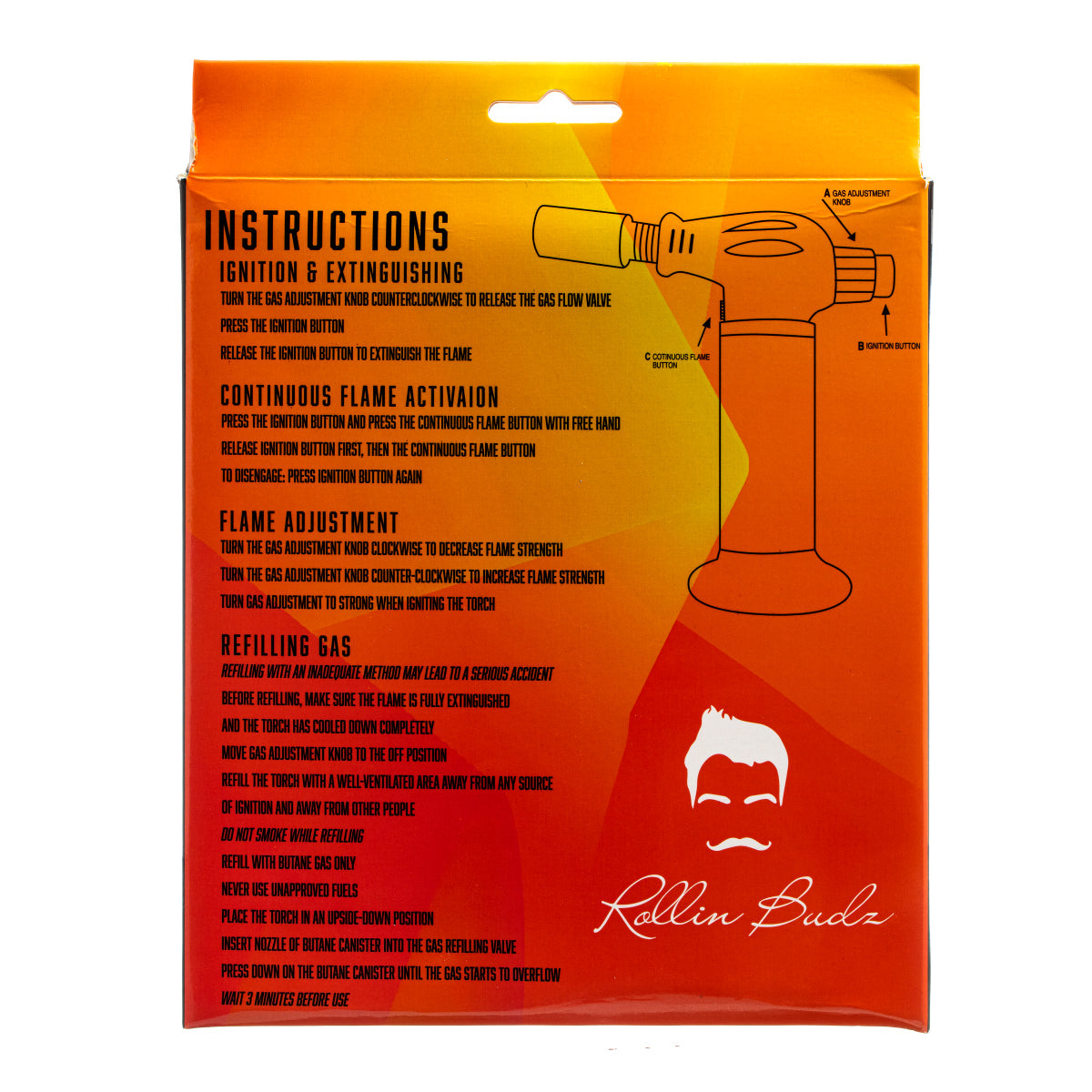 Rollin Budz Turbo Flame Torch - (1 Count)-Lighters and Torches