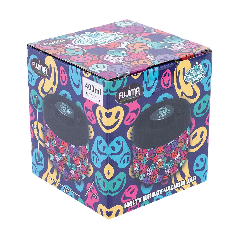 Fujima Dank Tank Vacuum Glass Jar - 4.2" / Melty Smiley