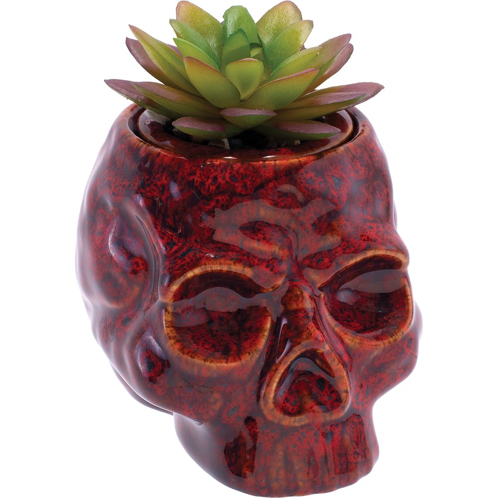 Fujima Skull Planter Reactive Glaze Ceramic Stash Jar | 4.5"
