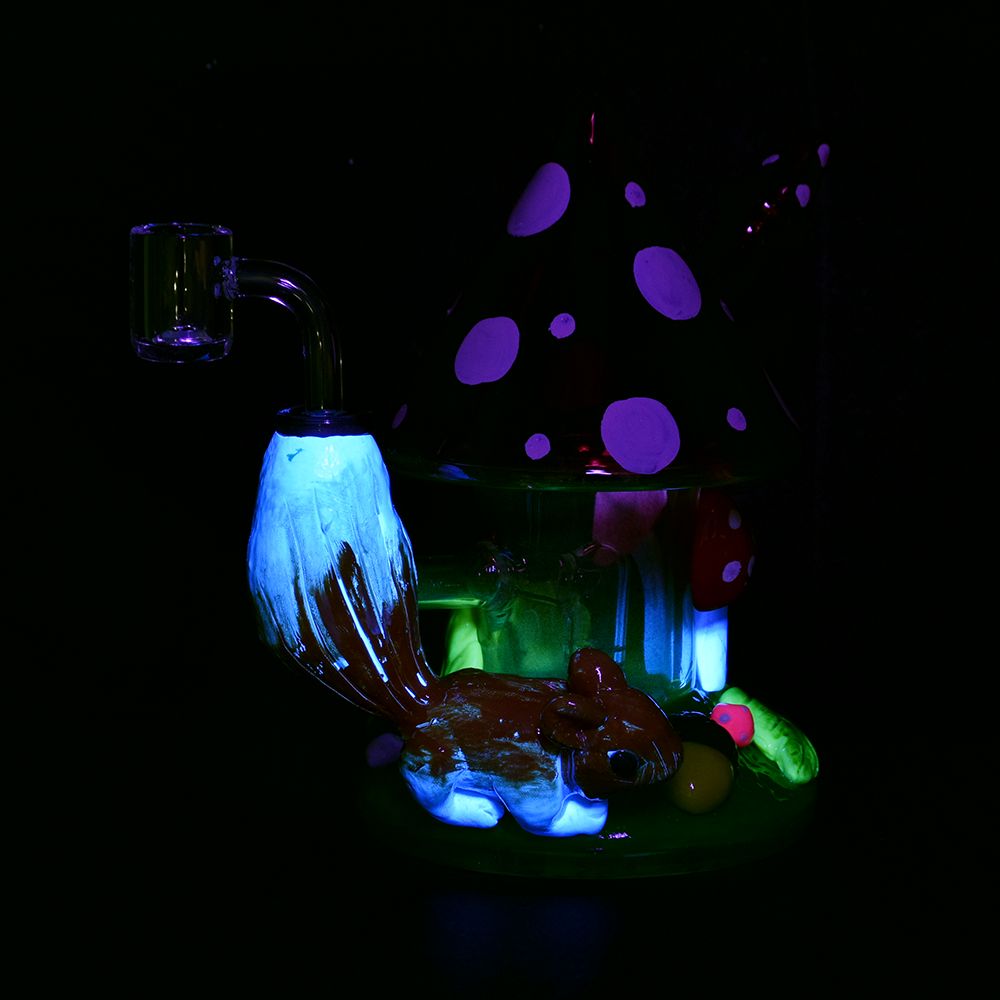 The High Culture Shroom Forest Fantasy Glass Dab Rig - 6.8" / 14mm F