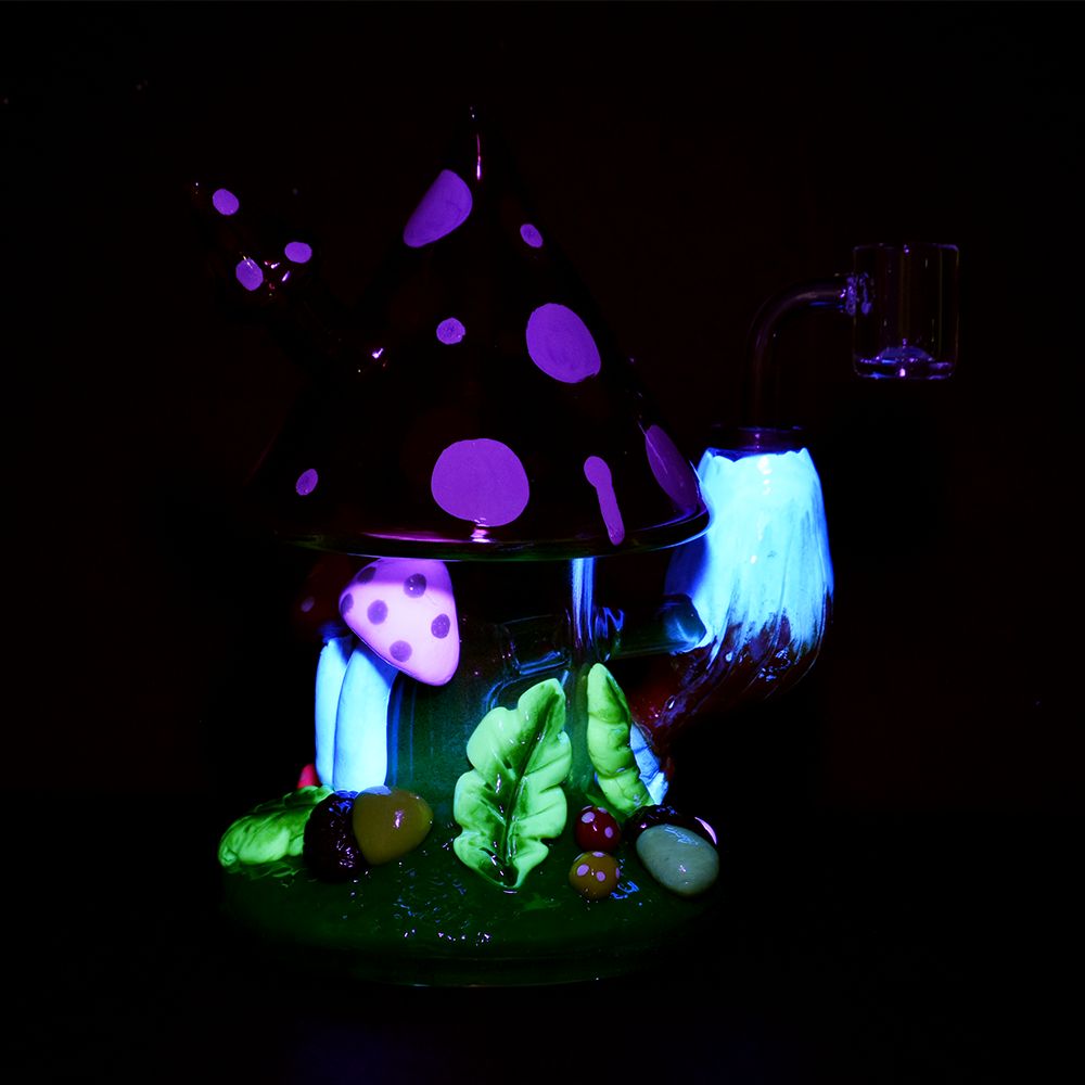 The High Culture Shroom Forest Fantasy Glass Dab Rig - 6.8" / 14mm F