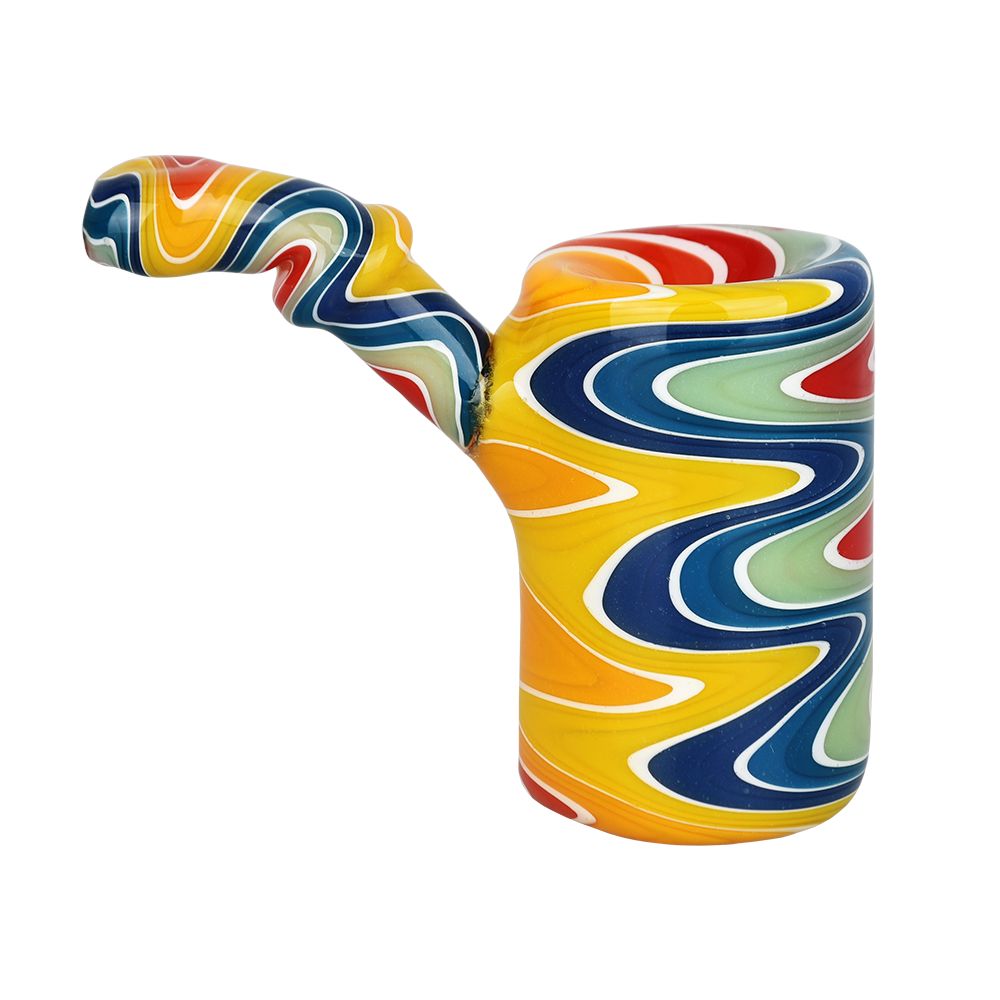 Rainbow Wig Wag Sherlock Glass Hand Pipe - 3.25"