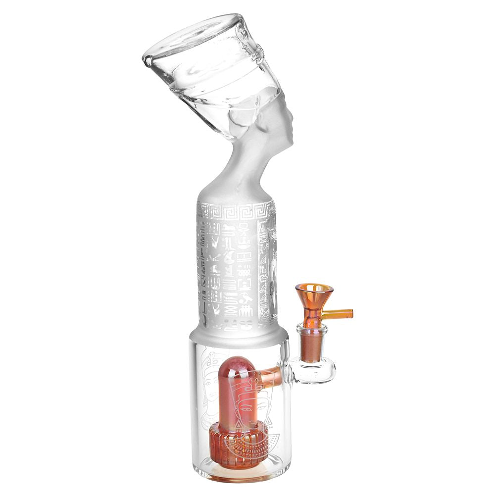 The High Culture Pharoah Head Frosted Glass Water Pipe - 11.5" / 14mm F