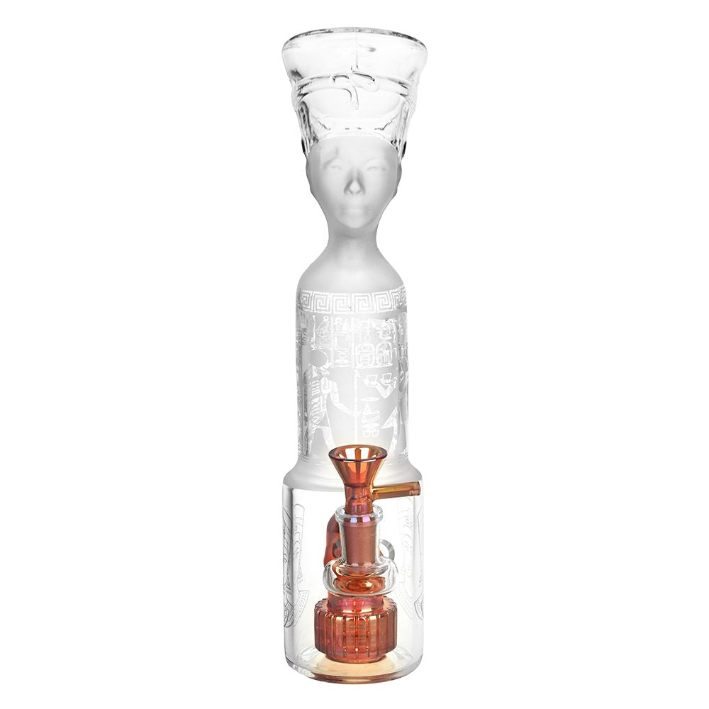 The High Culture Pharoah Head Frosted Glass Water Pipe - 11.5" / 14mm F
