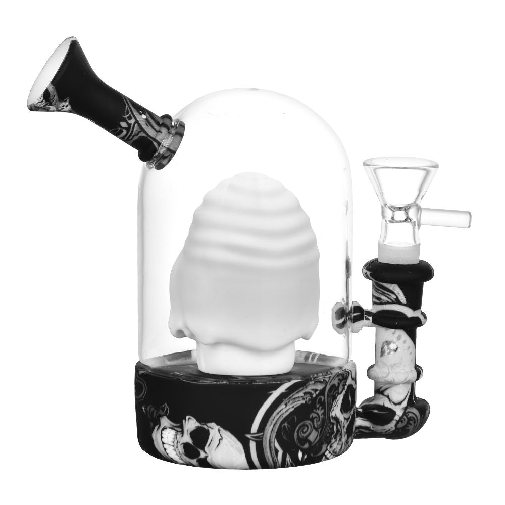 The High Culture Spun Skull Bell Jar Water Pipe - 5.5" / 14mm F