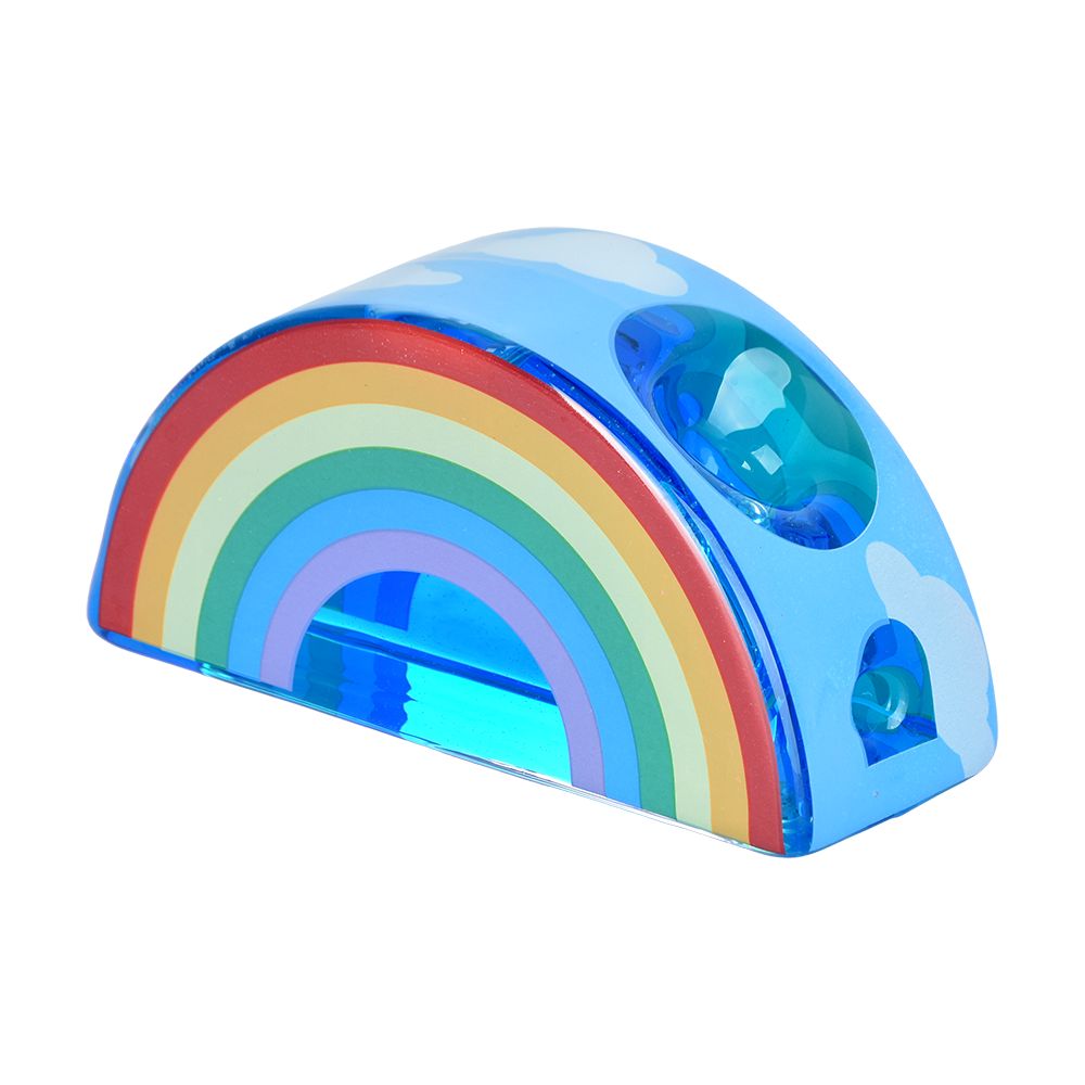 The High Culture Rainbow Glycerin Glass Hand Pipe - 4.25"