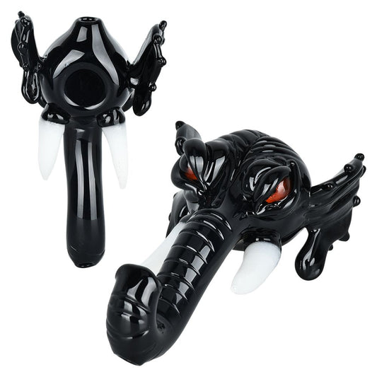 The High Culture Ominous Elephant Head Glass Hand Pipe - 5"