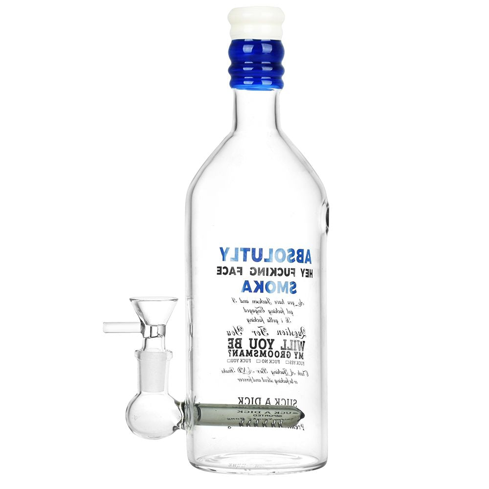 The High Culture Vodka Bottle Glass Water Pipe - 9.5" / 14mm F