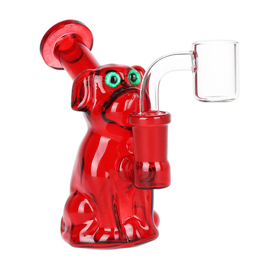 The High Culture Big Red Dog Glass Dab Rig - 4" / 14mm F