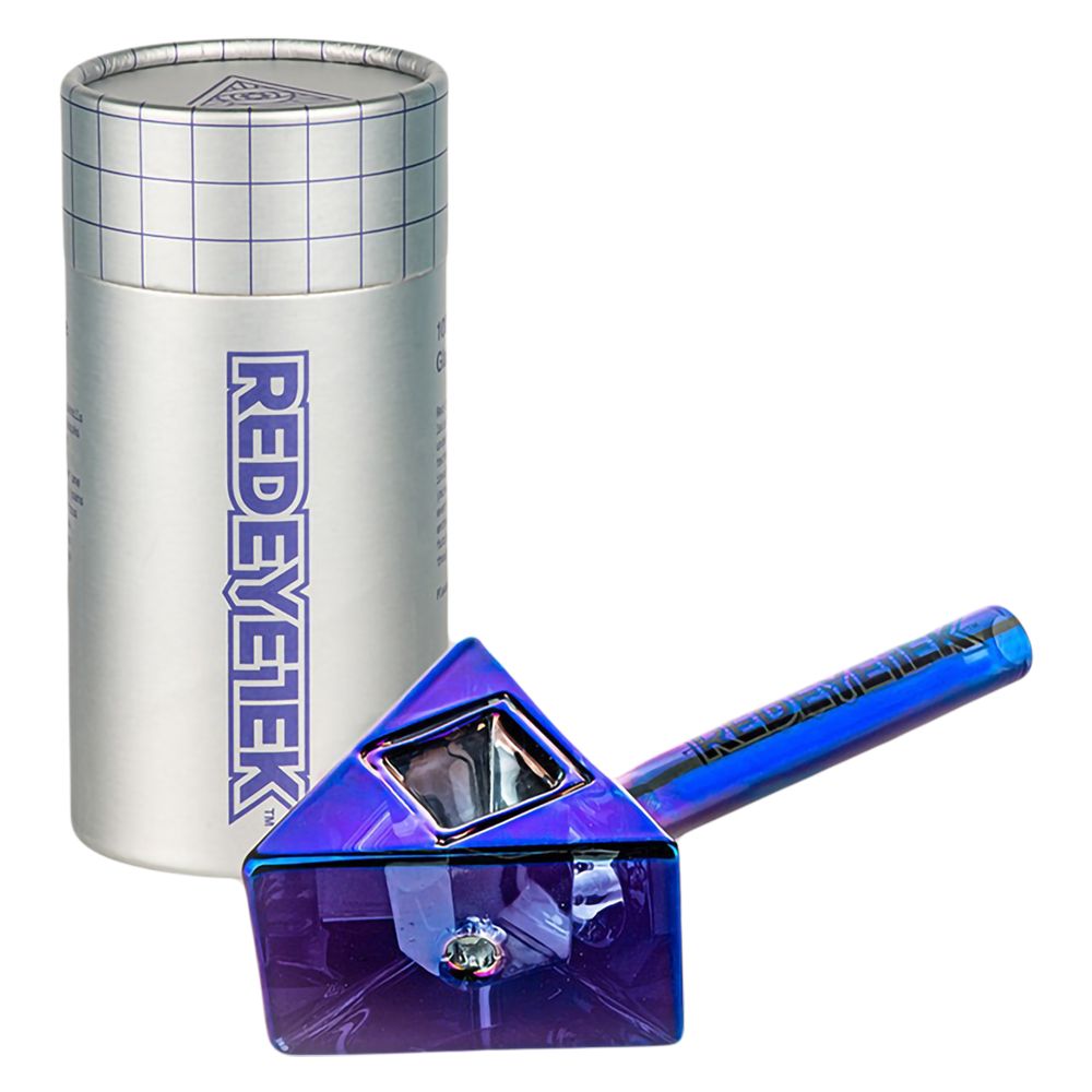 Red Eye Tek Terminator Finish Infinity Bowl Triangle Glass Hand Pipe | 4.5"