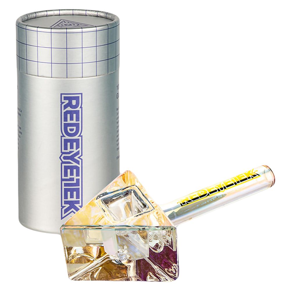 Red Eye Tek Terminator Finish Infinity Bowl Triangle Glass Hand Pipe | 4.5"