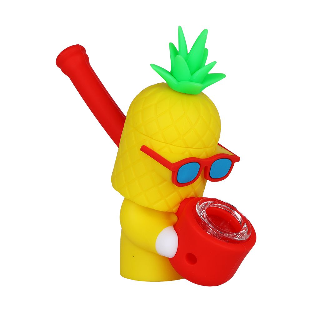 The High Culture Cool Guy Pineapple Secret Stash Silicone Hand Pipe - 4"