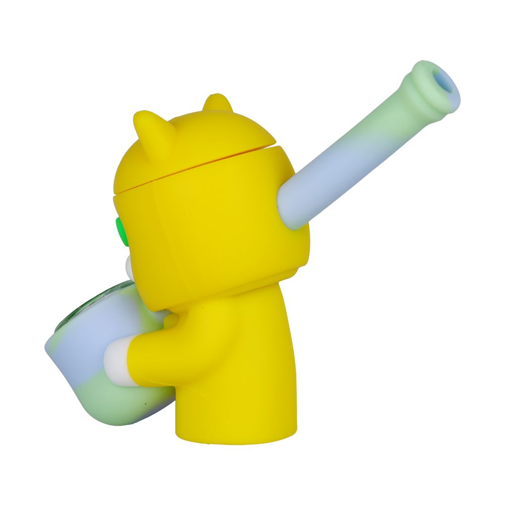 The High Culture Three-Eyed Cat Secret Stash Silicone Hand Pipe - 4"