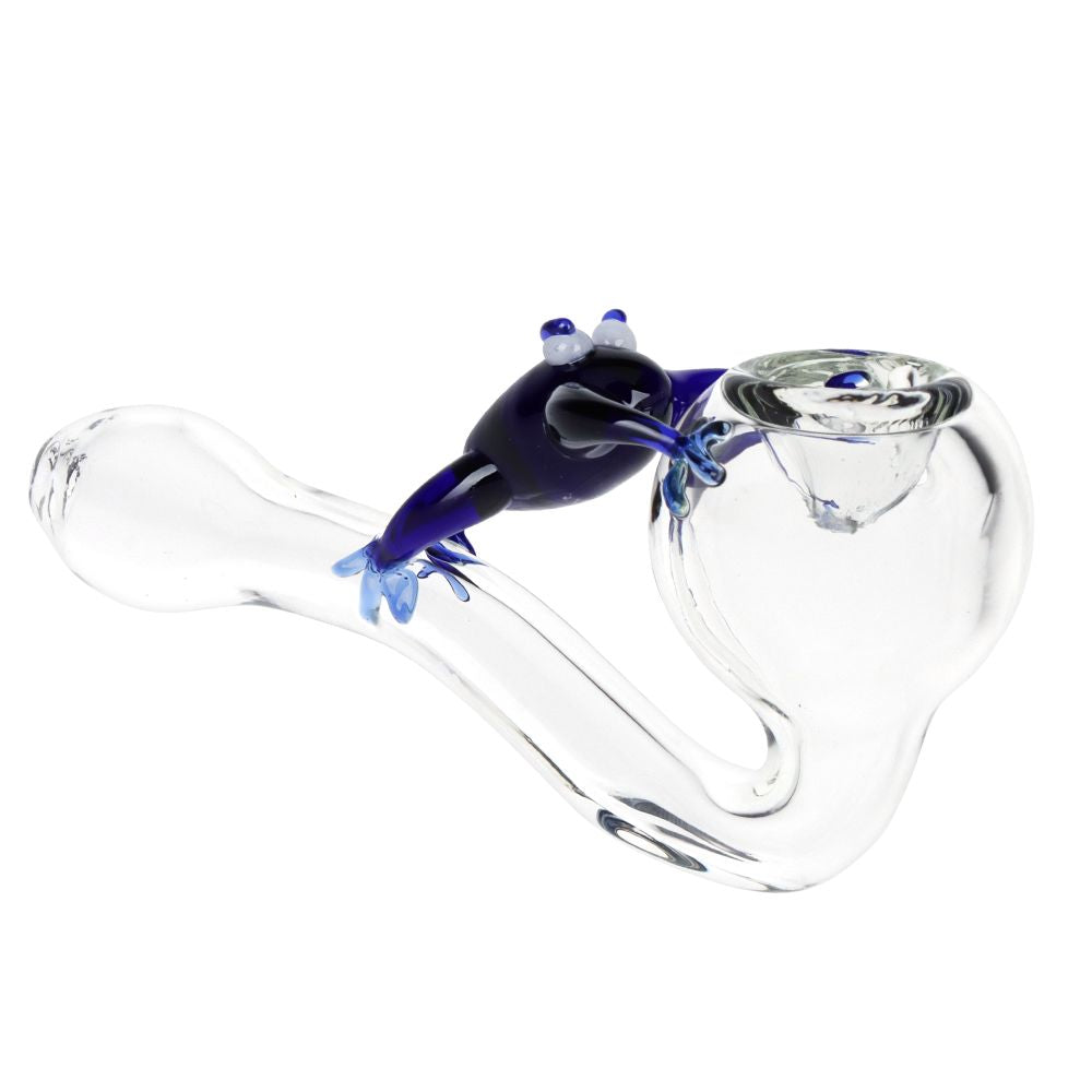 The High Culture Frogger Glass Sherlock Hand Pipe - 4.75"