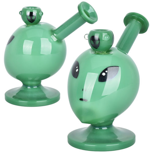 The High Culture Alien Head Glass Water Pipe - 6" / 14mm F