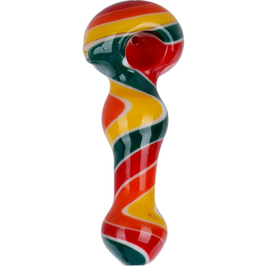 The High Culture Mental Transference Wig Wag Wave Glass Spoon Pipe - 4.75"