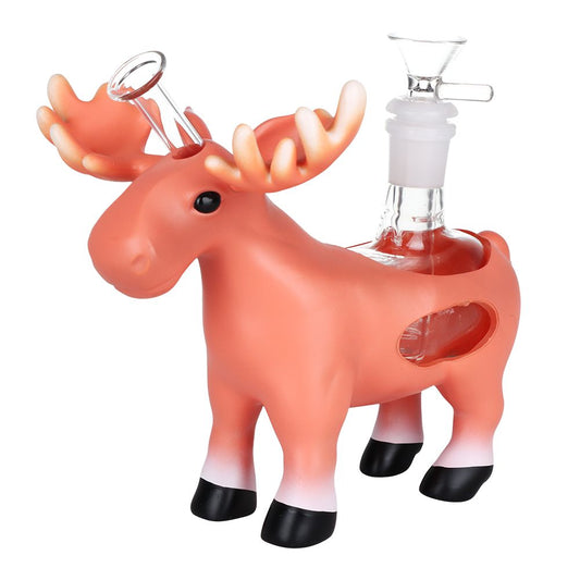The High Culture A-Moose Bouche Silicone & Glass Bubbler - 6" / 14mm F