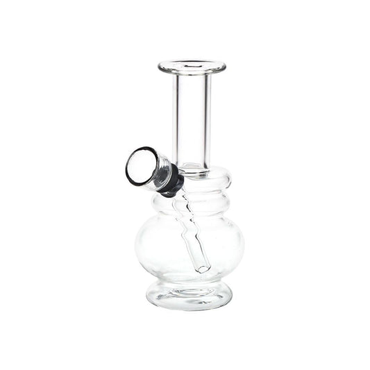 The High Culture Small But Stout Bubble Rings Glass Water Pipe - 4.75" / Clear