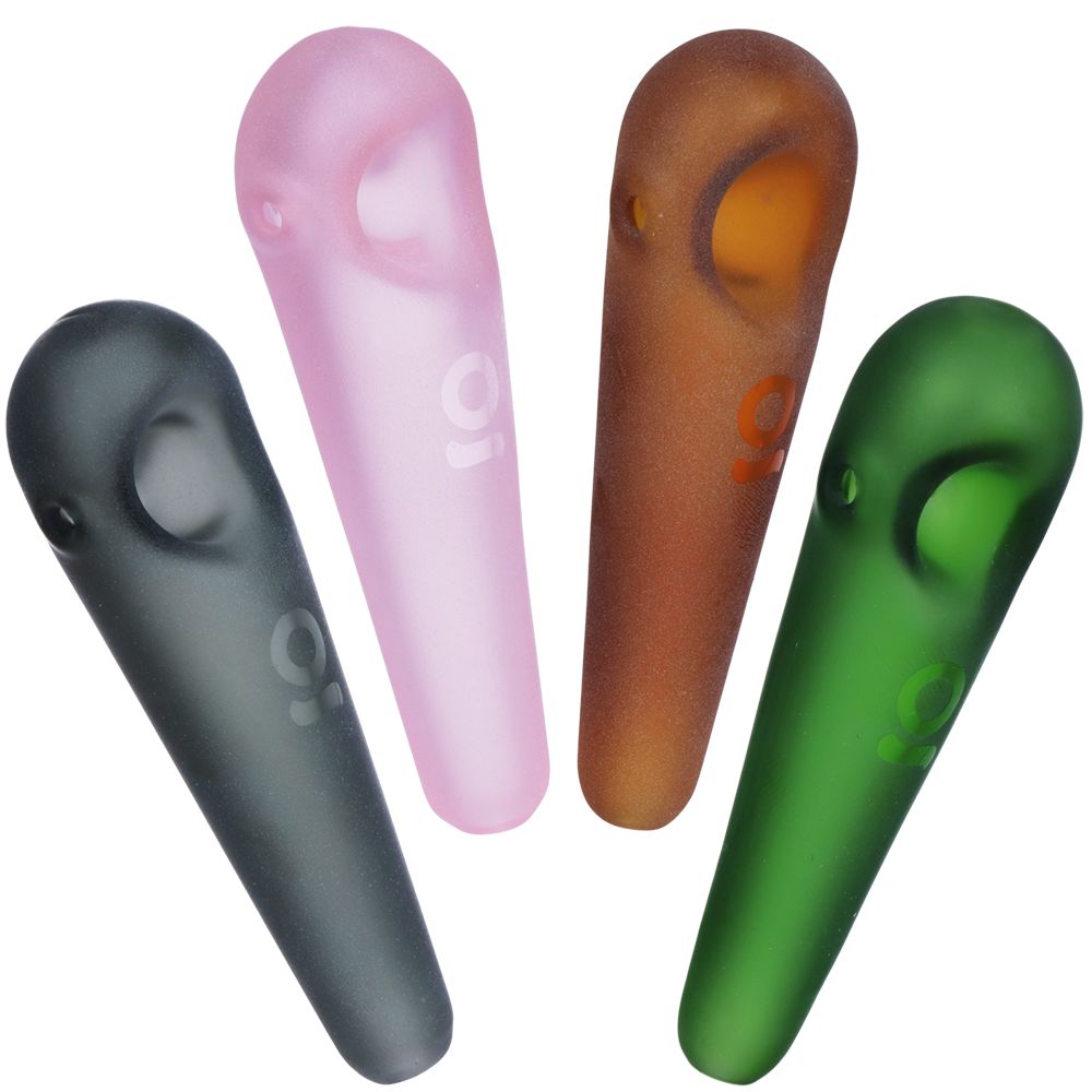 ONGROK Teardrop Sandblasted Glass Spoon Pipe | 4"