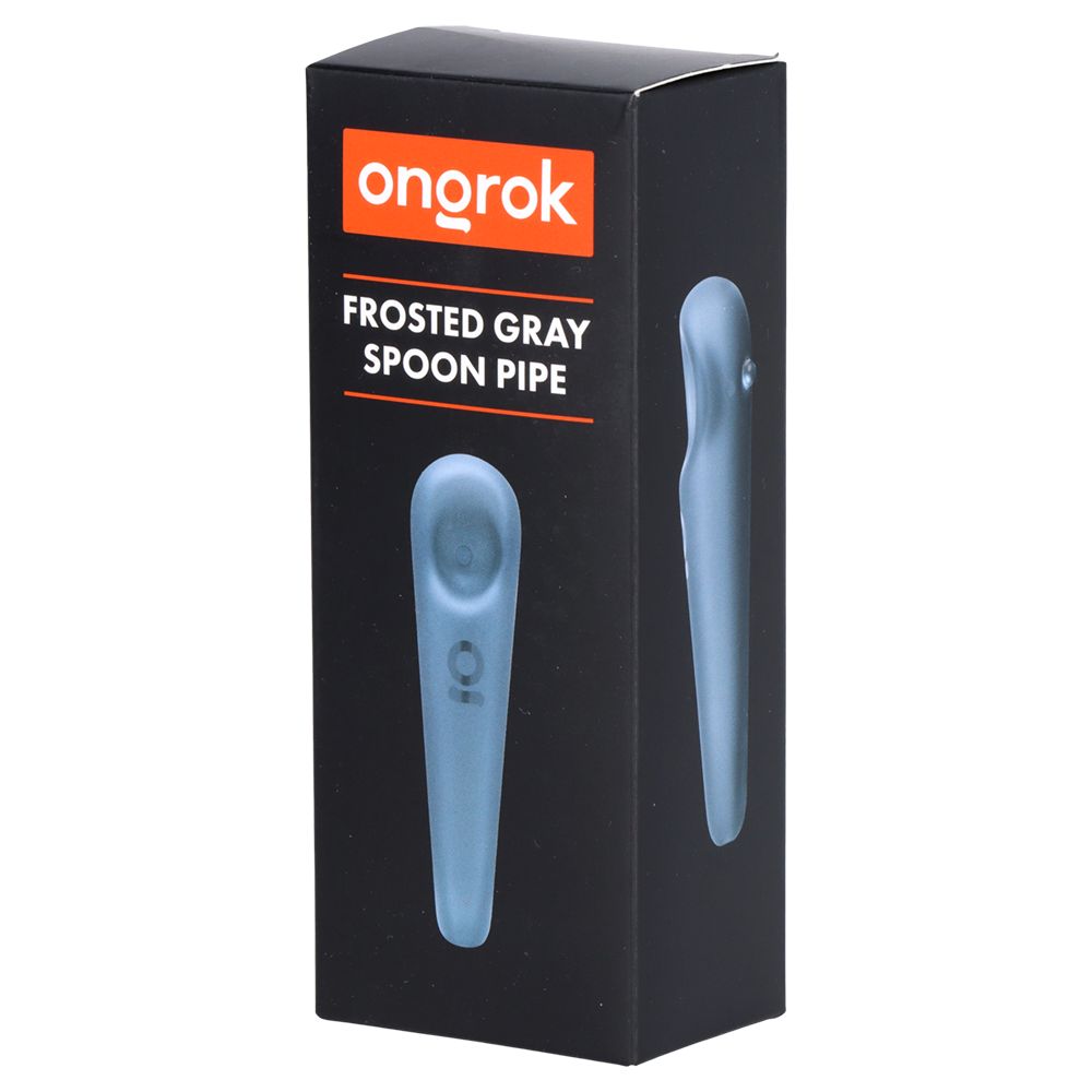 ONGROK Teardrop Sandblasted Glass Spoon Pipe | 4"