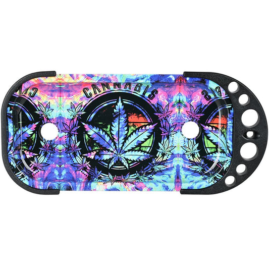 Elevated Metal Rolling Tray & Cone Loader Kit - Tie Dye Leaf / 9.25"x4.2"