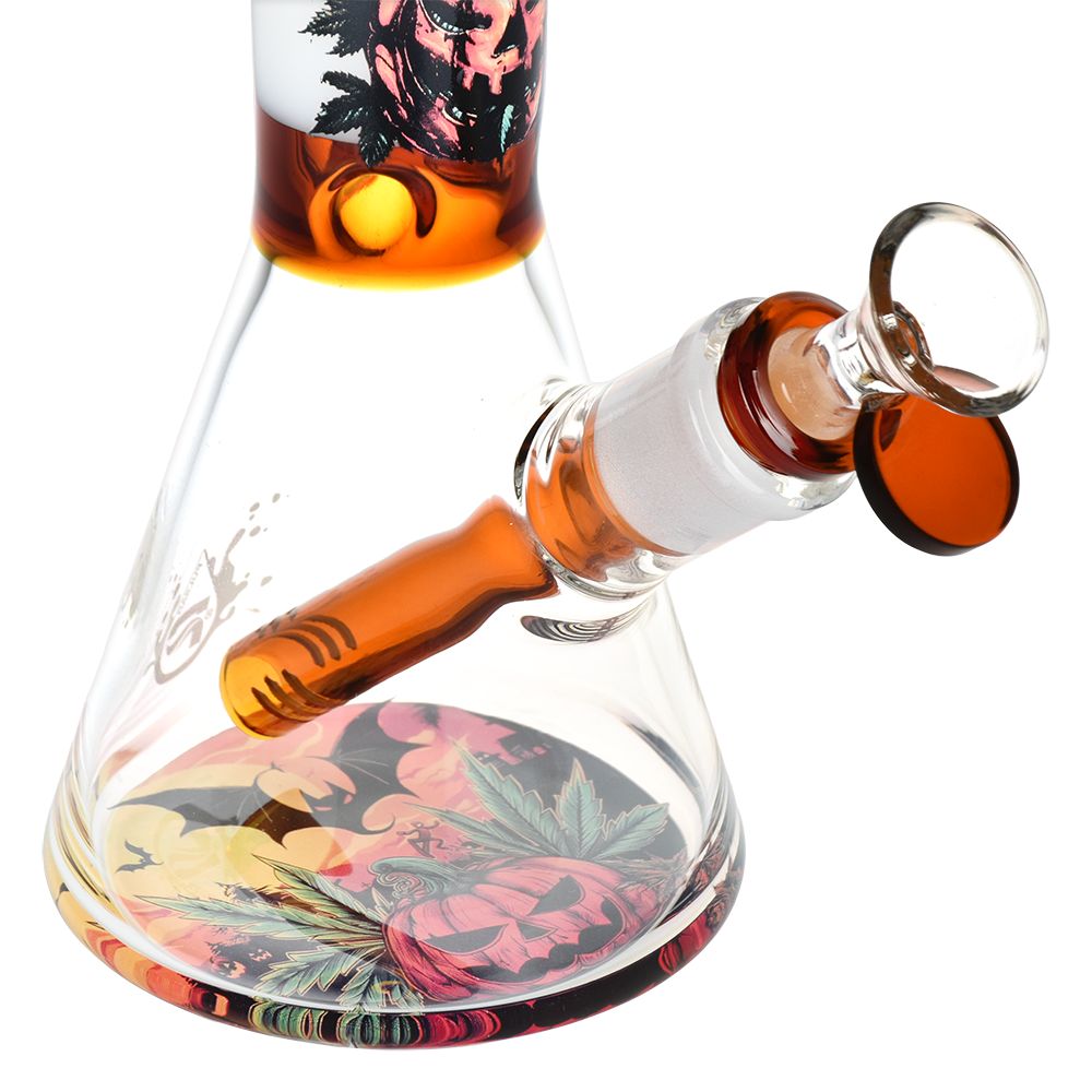 Pulsar Halloween Scene Beaker Glass Water Pipe - 9.5" / 14mm F