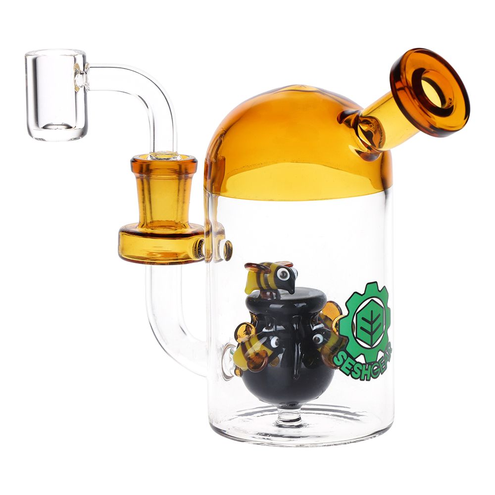 SeshGear Buzzin' Around the Honey Pot Glass Dab Rig - 5" / 14mm F