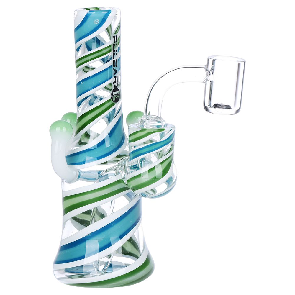 Pulsar Shroom Vision Wig Wag Glass Dab Rig - 5.75" / 14mm F / Colors Vary