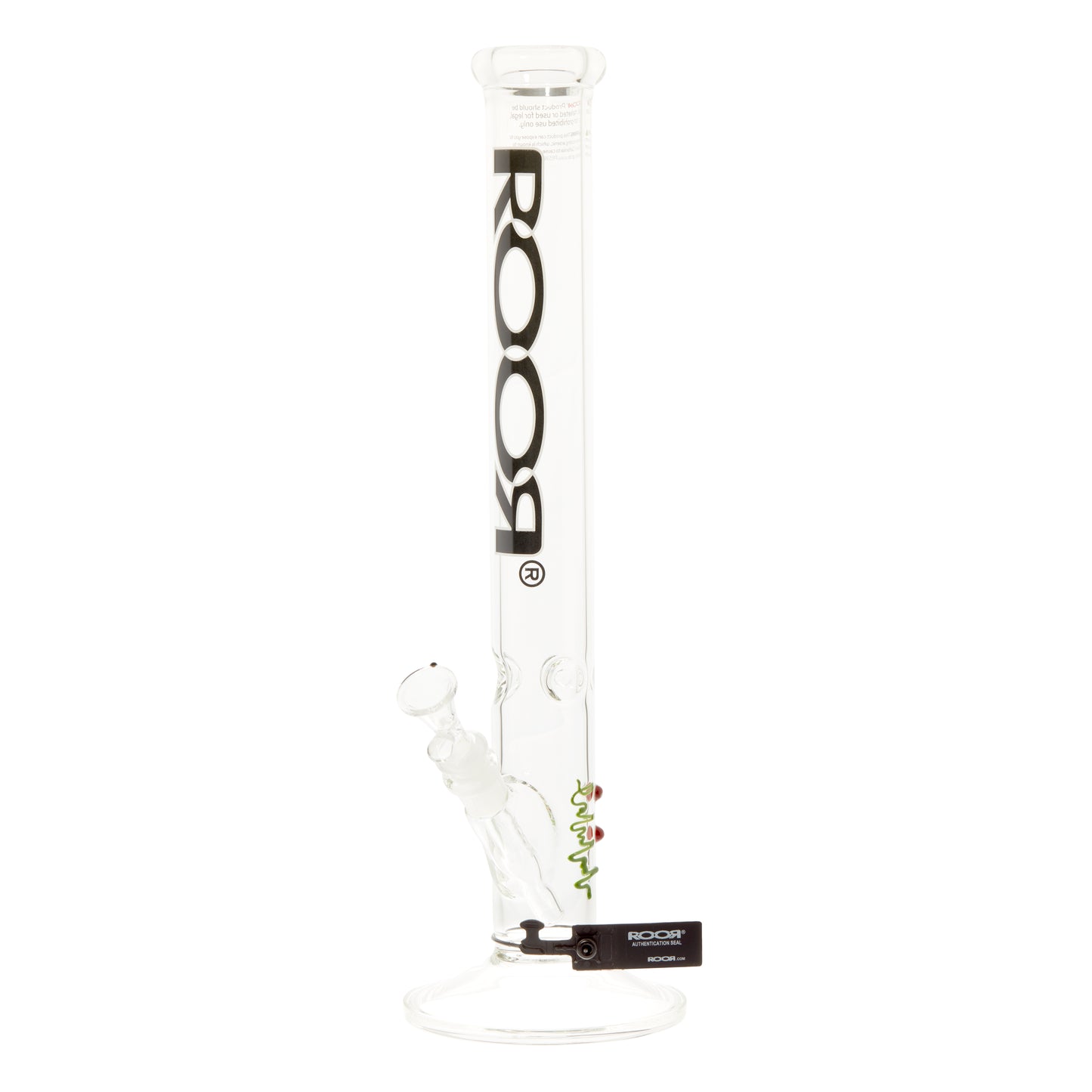 RooR Classic Straight Water Pipe - Black/White Logo 18"