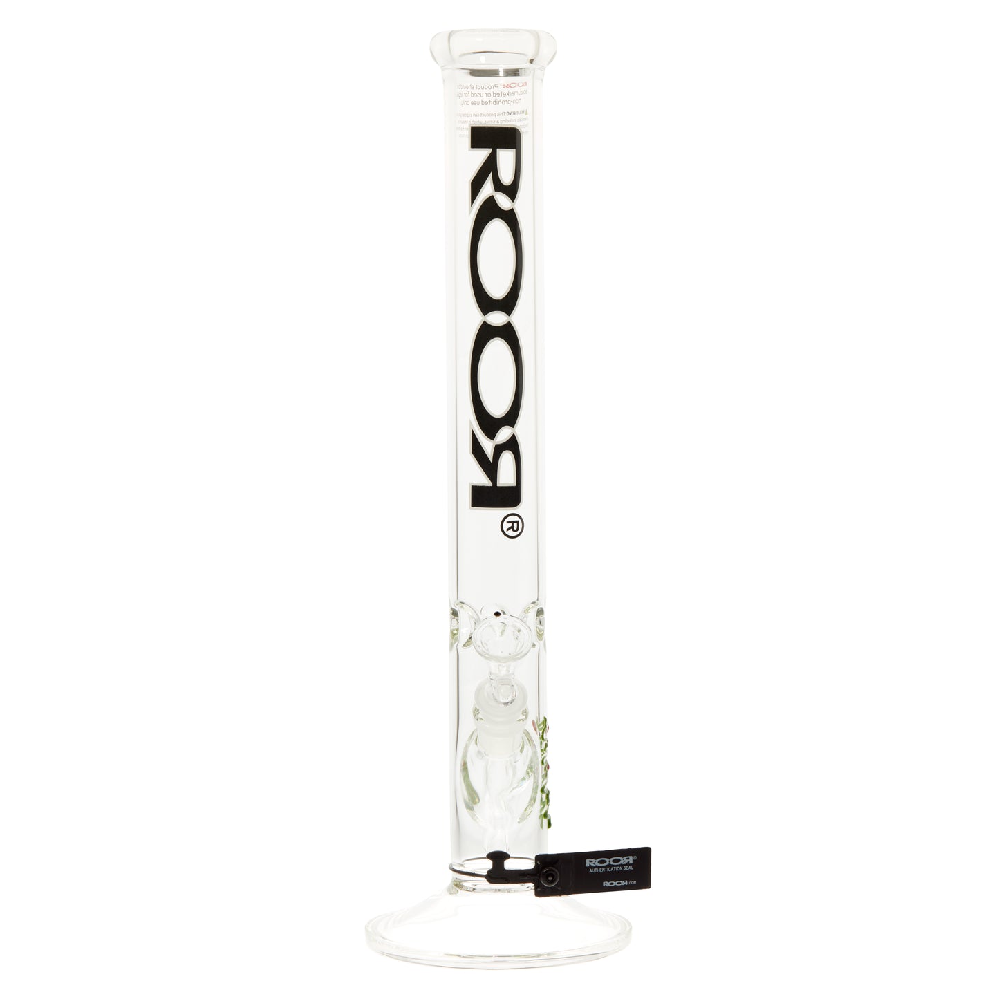 RooR Classic Straight Water Pipe - Black/White Logo 18"