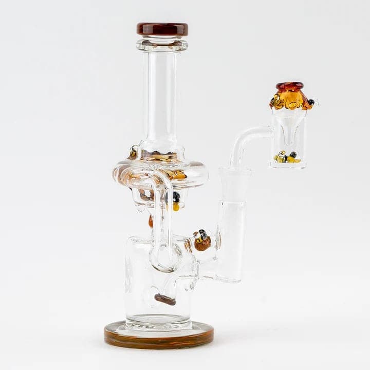 Empire Glassworks Recycler Rig - Save The Bees - Water Bong Smoking Pipe
