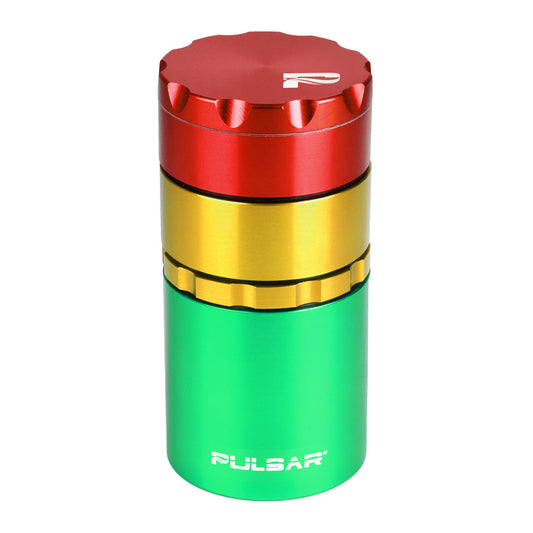 Pulsar Metal Storage Herb Grinder | Rasta