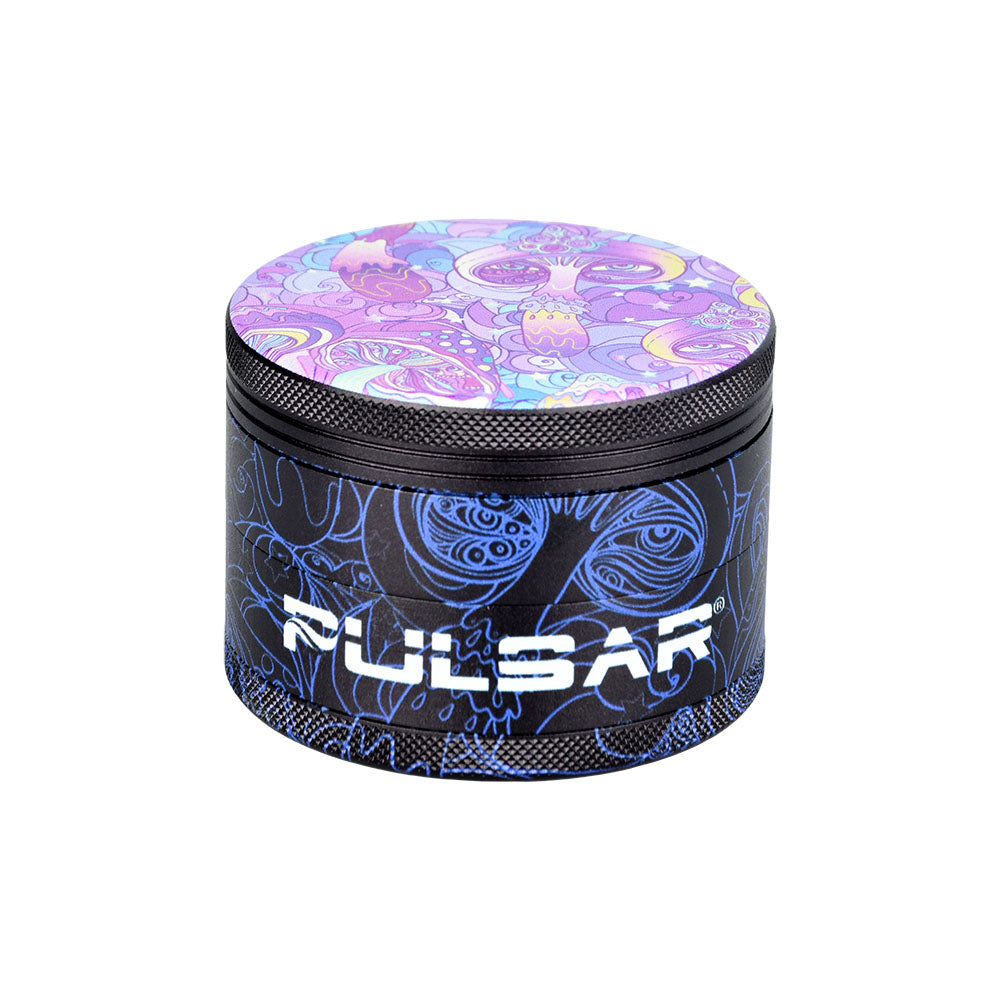 Pulsar Design Series Grinder with Side Art - Melting Mushroom / 4pc / 2.5