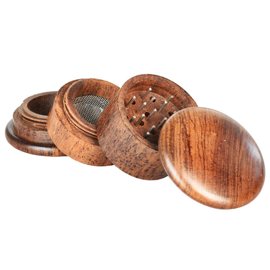 The High Culture Round Rosewood 4pc Grinder w/ Screen