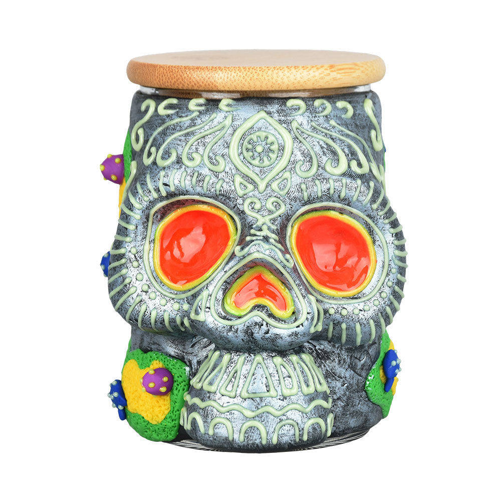 Pulsar Sugar Skull Glass Jar - 4.25