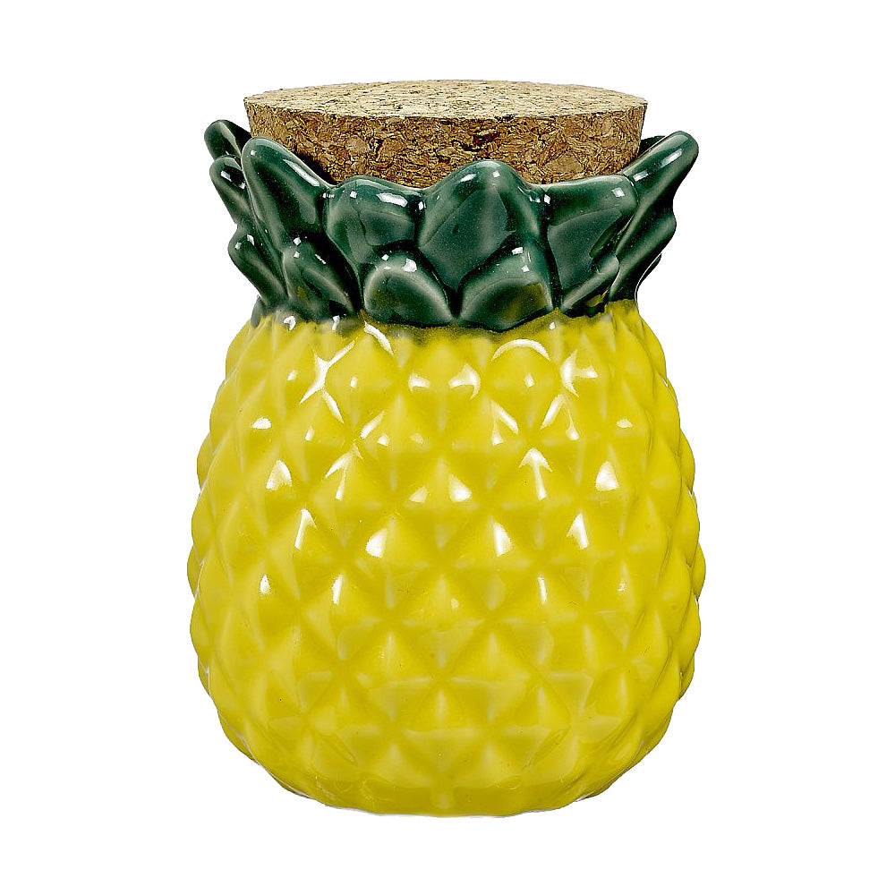 The High Culture Pineapple Ceramic Stash Jar w/ Cork Lid