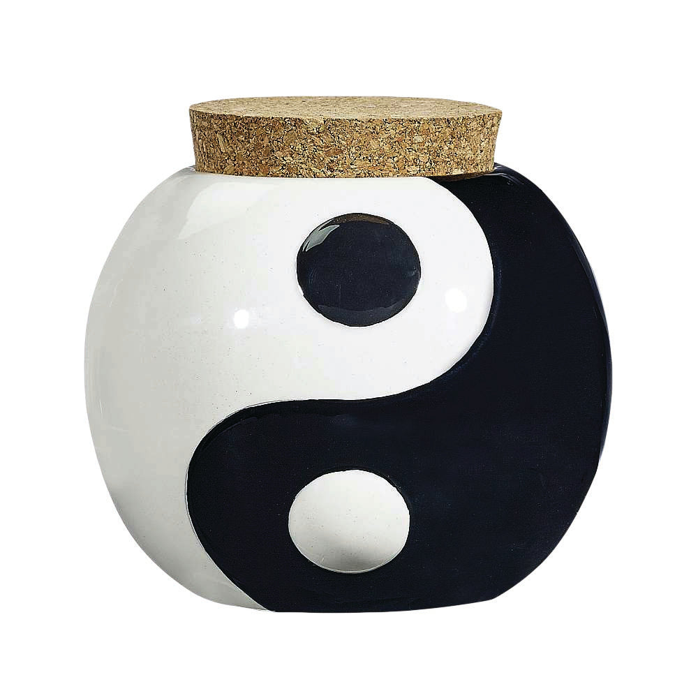 The High Culture Yin Yang Ceramic Stash Jar - 3.5"