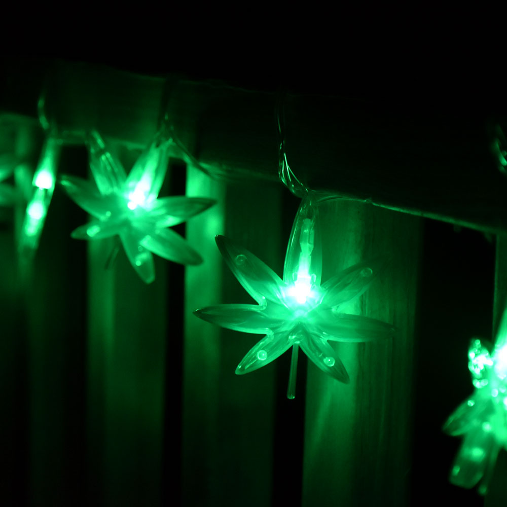 Weed Leaf String Lights In Action