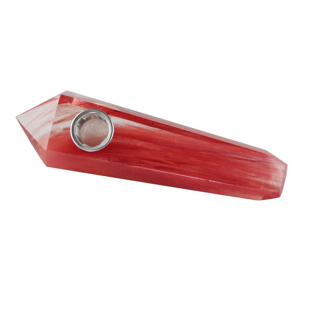 Gemstone Hand Pipe | Red Crystal